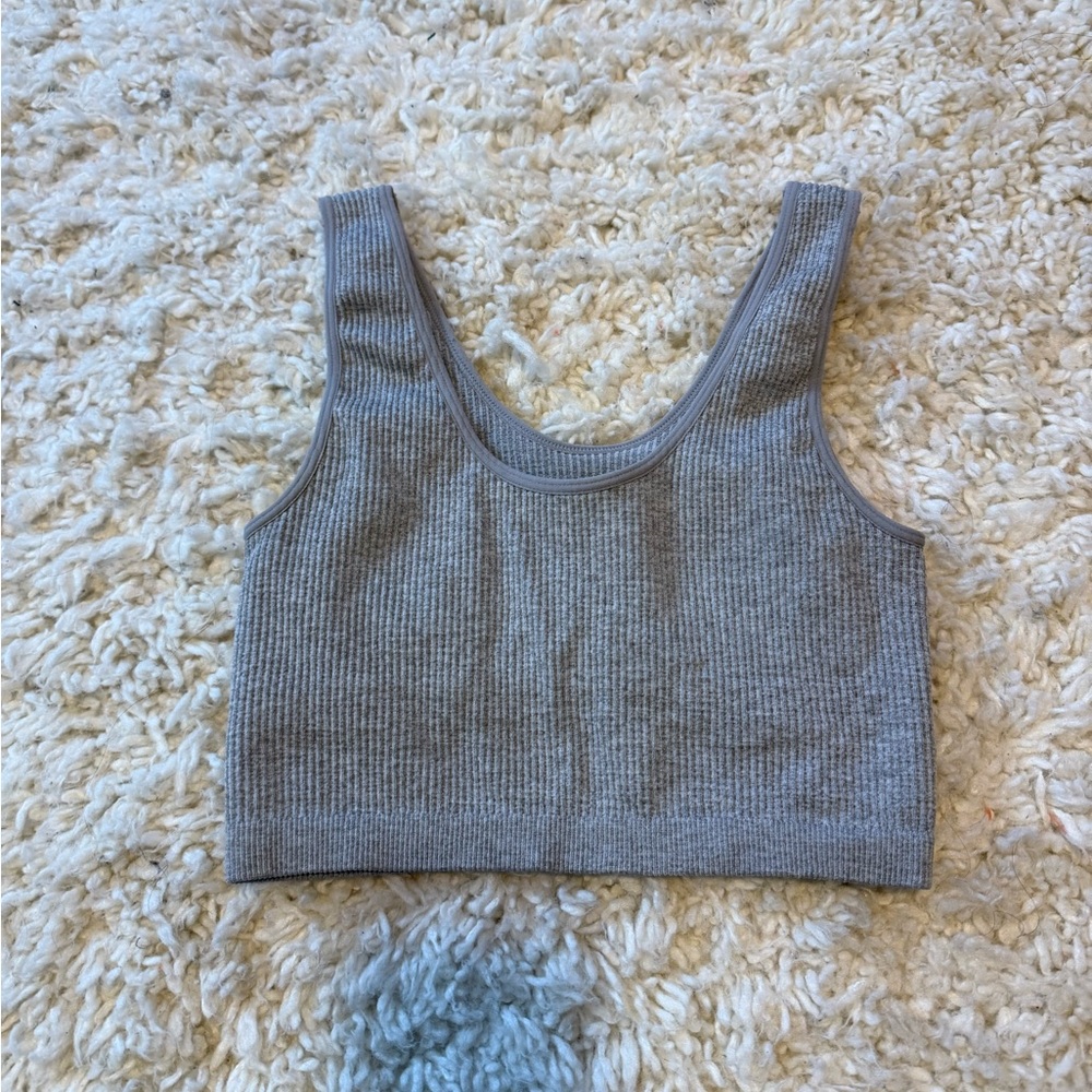 Forever 21 Heather Gray Ribbed Crop Top